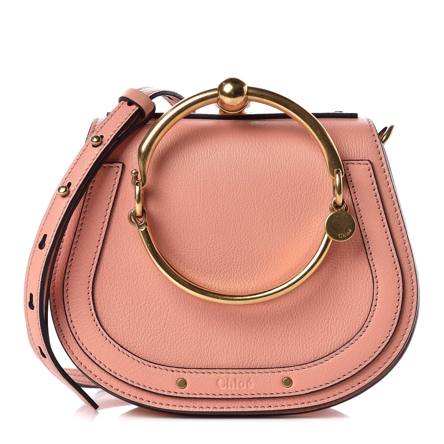 Chloe Calfskin Suede Small Nile Bracelet Bag Washed Pink 1 of 9