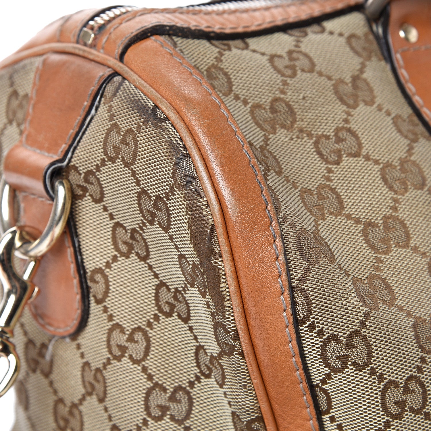 Gucci Monogram Vintage Web Medium Boston Tobacco 24 of 26