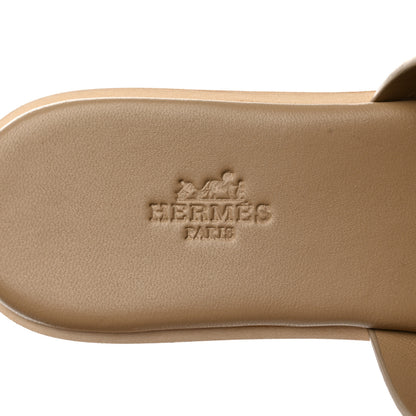 Hermes Suede Goatskin Cork Eze 30 Sandals 38 Beige Argile 6 of 9