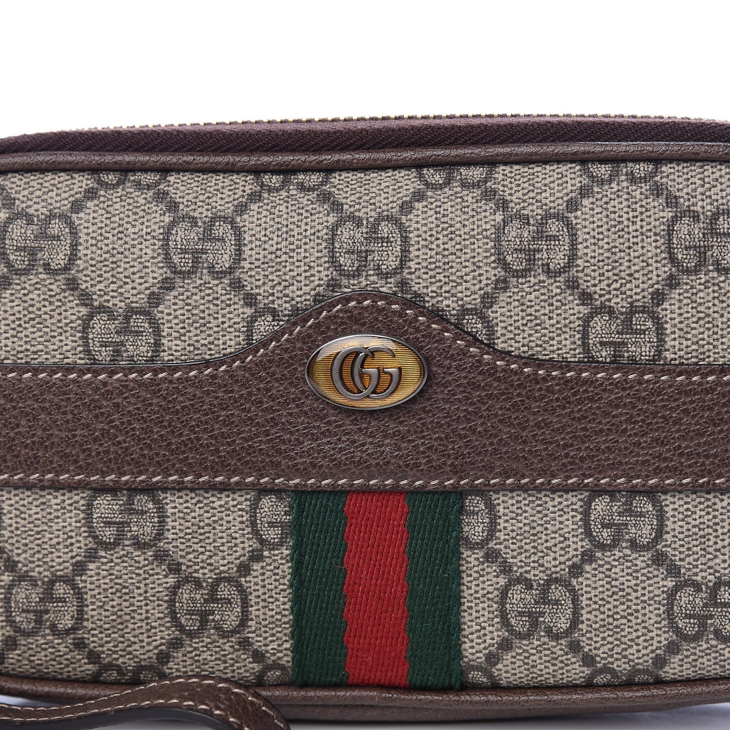Gucci GG Supreme Monogram Ophidia Phone Case Wristlet Brown 10 of 10