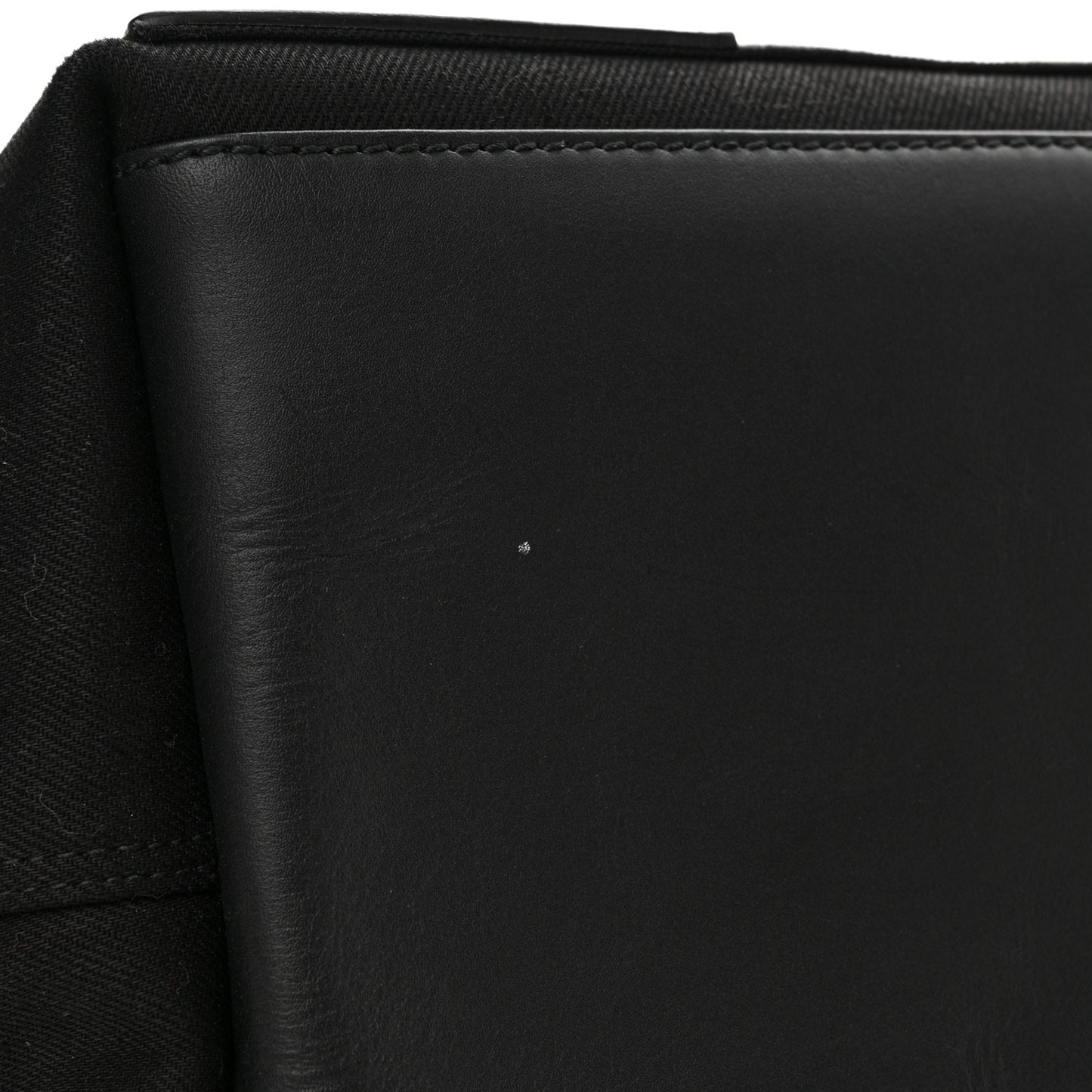 Cotton Canvas Calfskin M Navy Cabas Black White