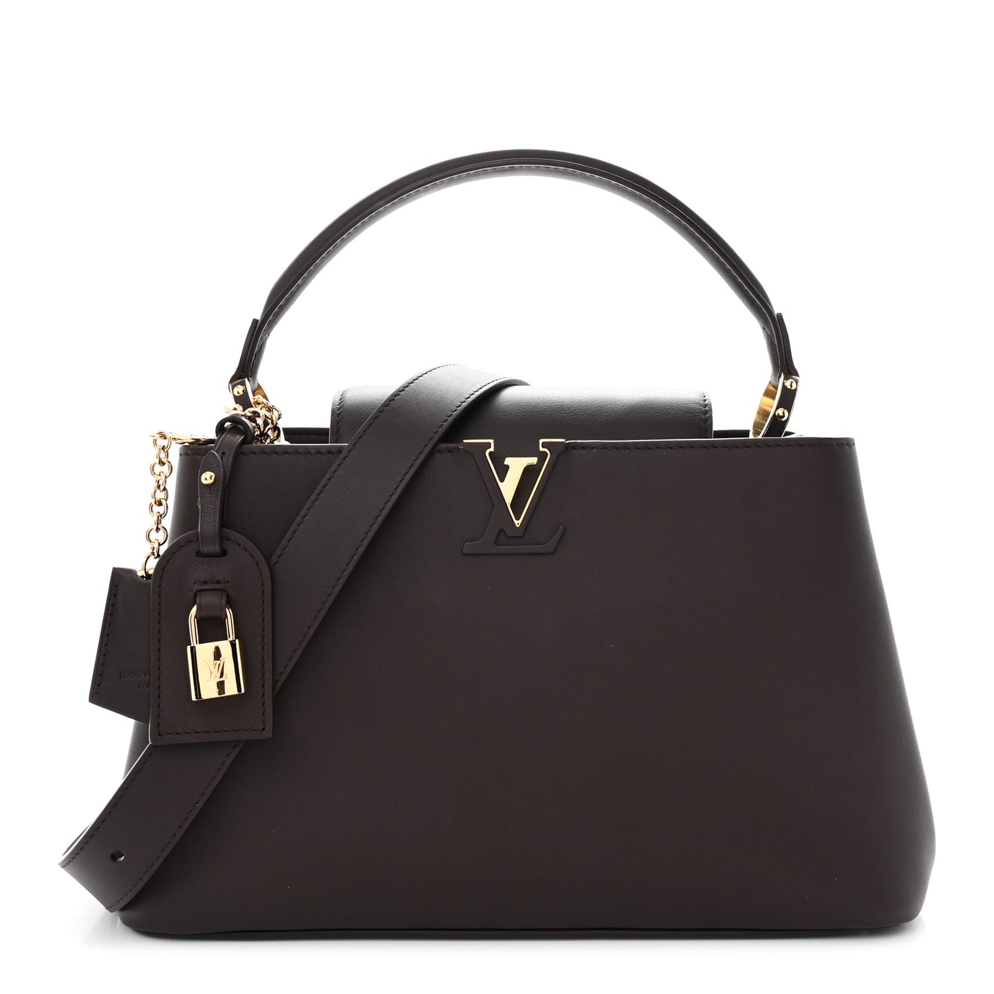 Smooth Calfskin Capucines MM Souple Chocolate