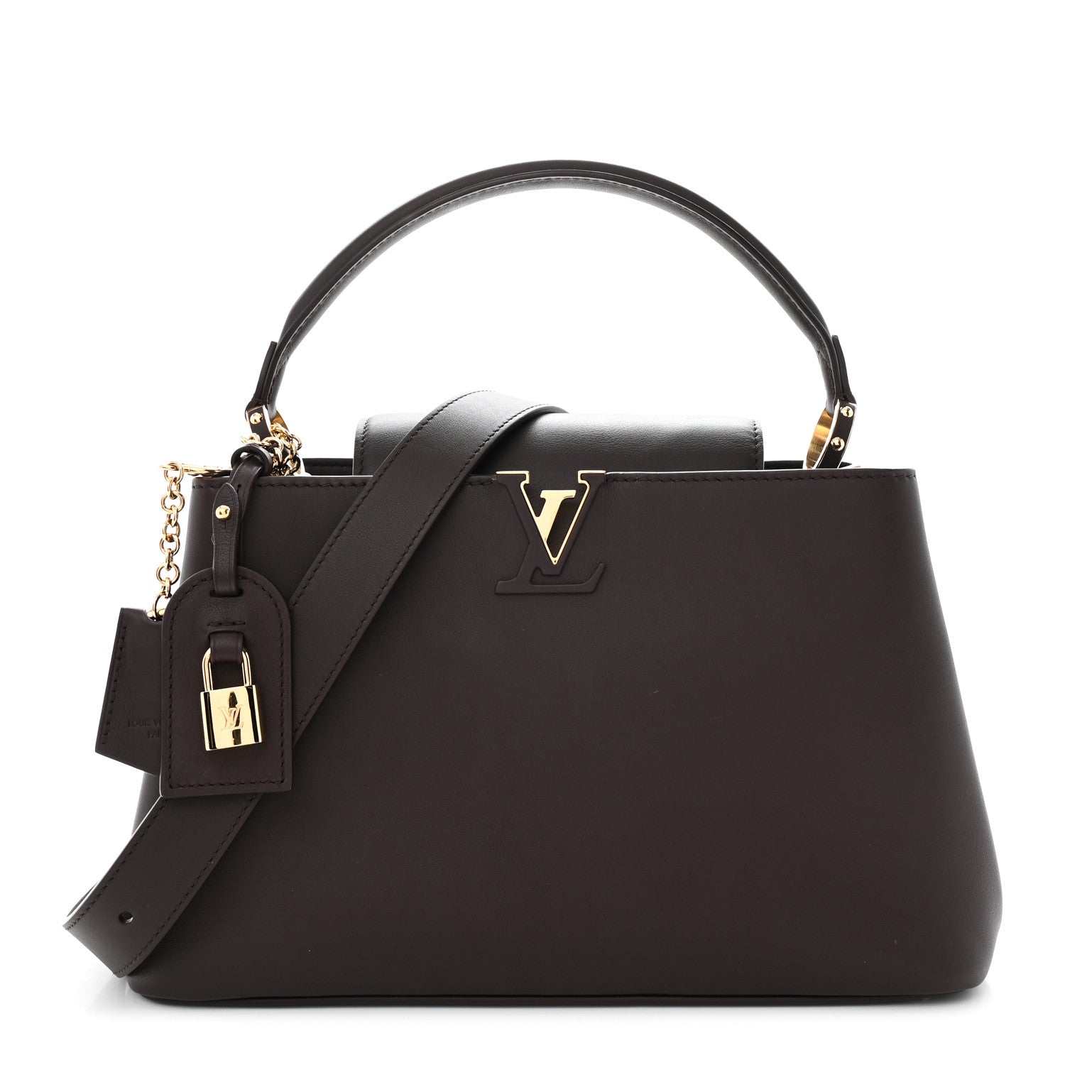 Louis Vuitton Smooth Calfskin Capucines MM Souple Chocolate 1 of 11