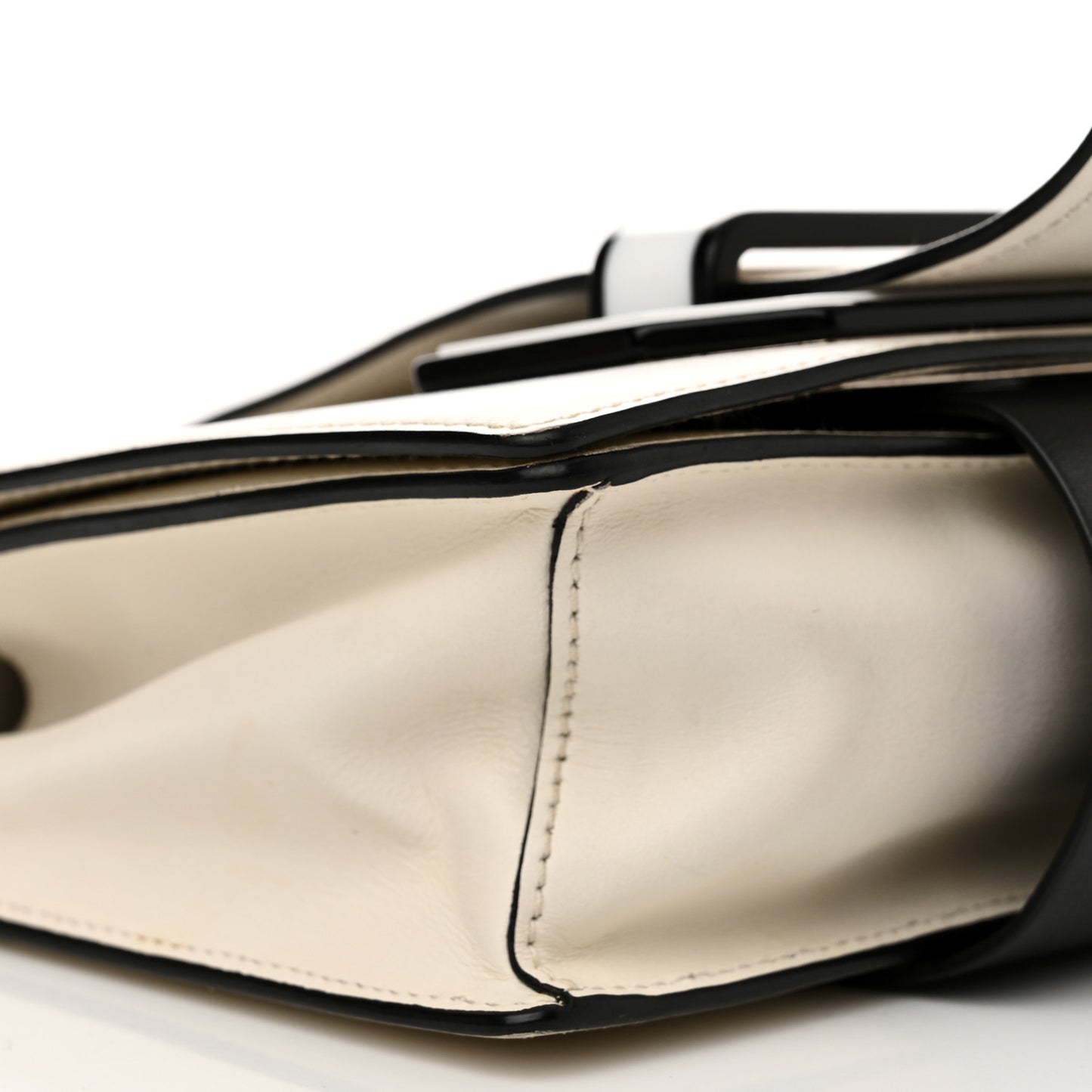 City Calf Plex Ribbon Bag White Black