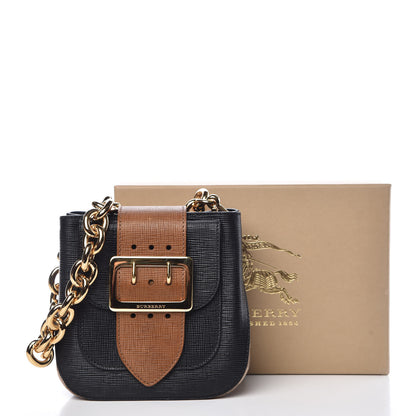 Burberry Derby Calfskin Small Square Buckle Belt Bag Black Tan 11 of 11