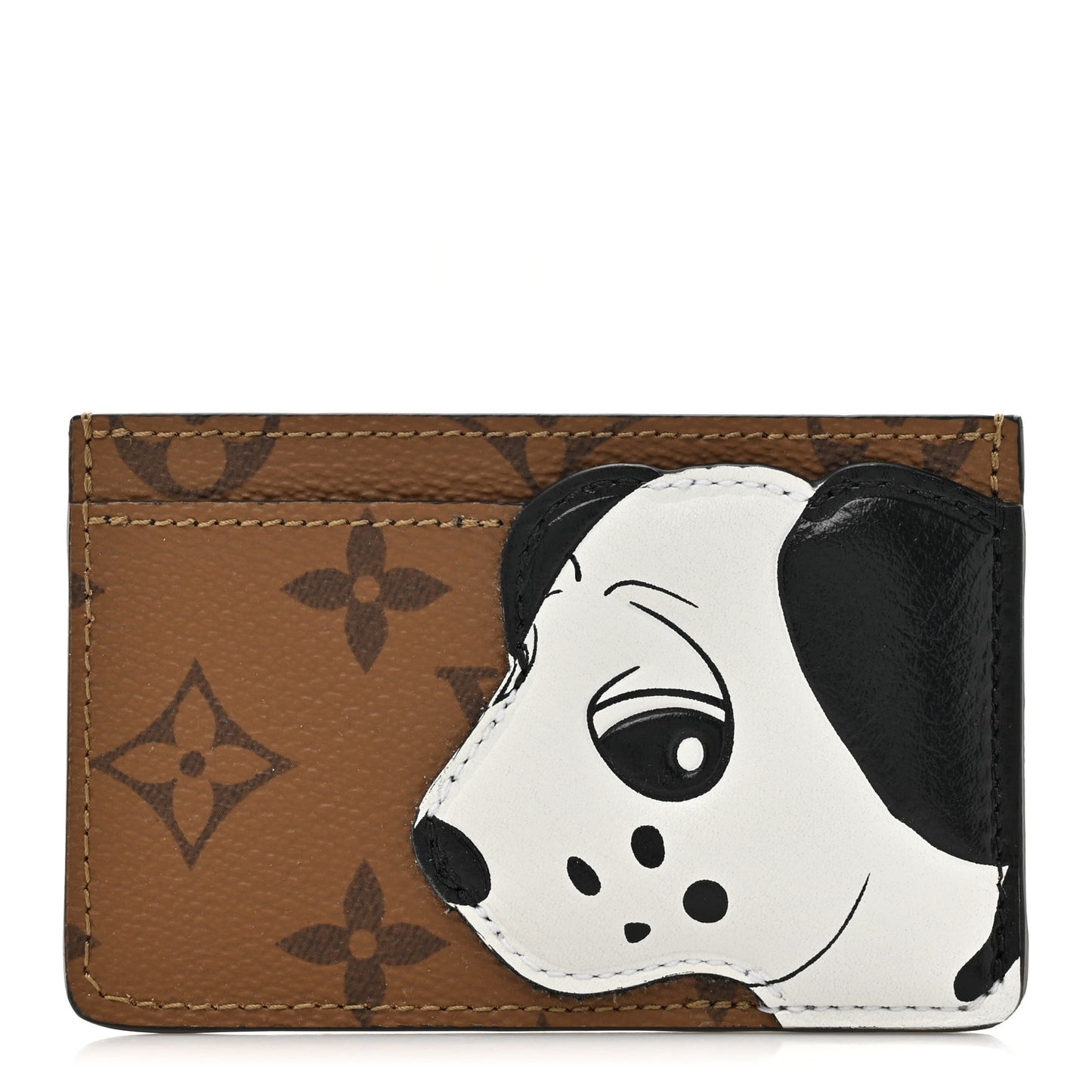 Reverse Monogram Dog Animation Card Holder