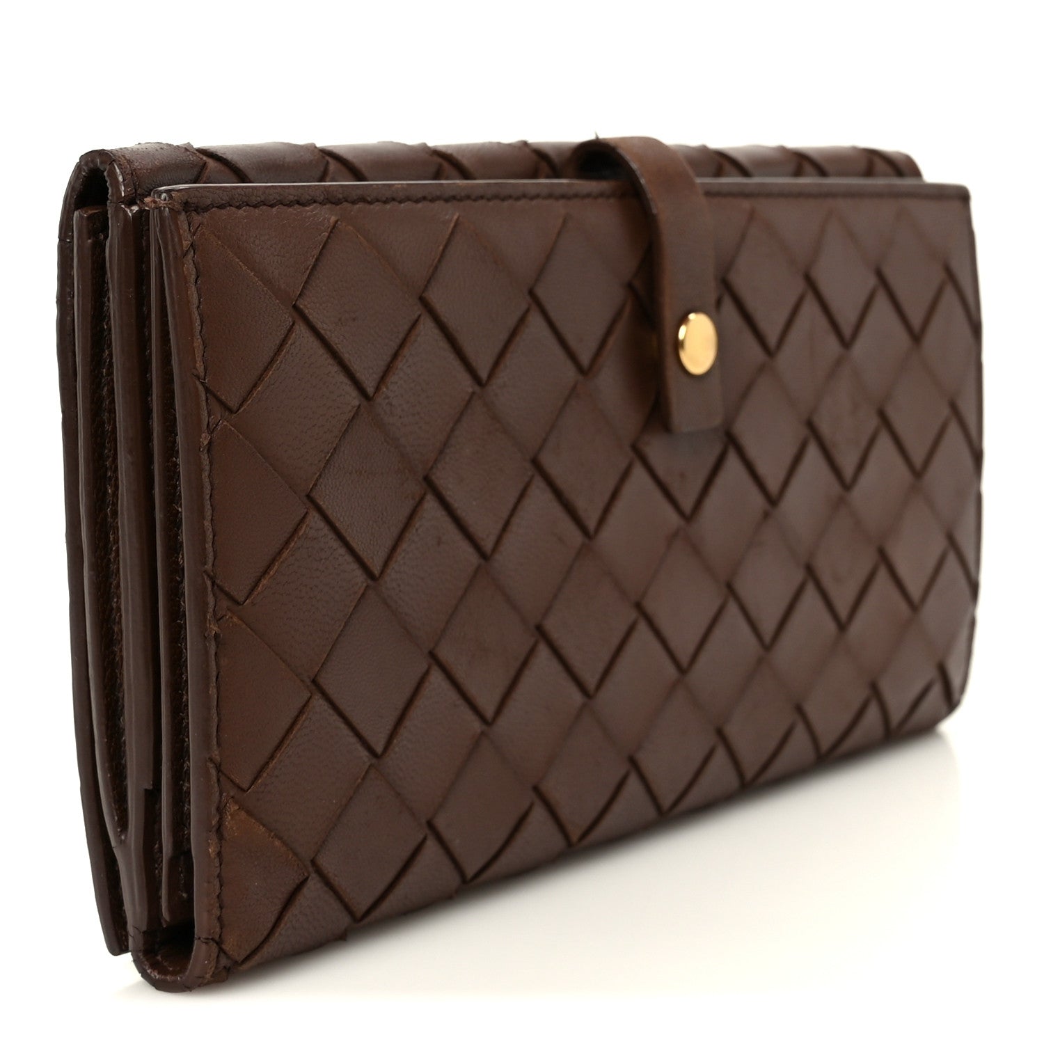 Bottega Veneta Nappa Intrecciato Continental Flap Wallet Brown 3 of 8