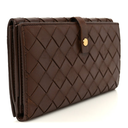 Bottega Veneta Nappa Intrecciato Continental Flap Wallet Brown 3 of 8