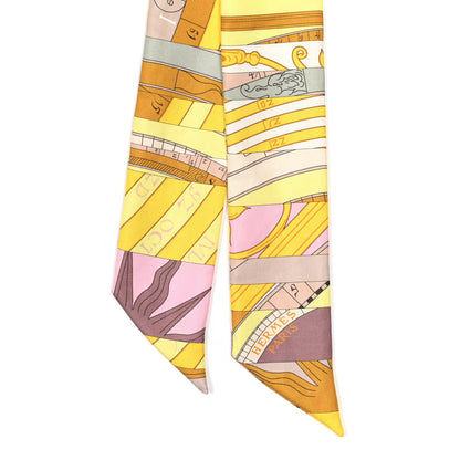 Hermes Silk Astrologie Nouvelle Twilly Jaune White Moutarde 2 of 4