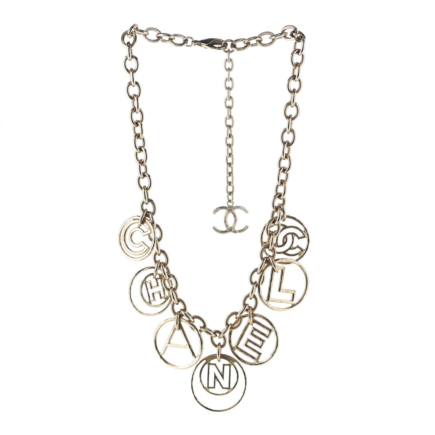 Metal Hoop Cuba Logo Necklace Gold