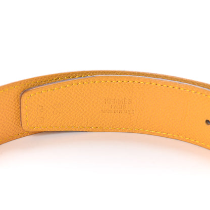 Hermes Courchevel H 32mm H Belt 70 Jaune Blue Jean 4 of 6