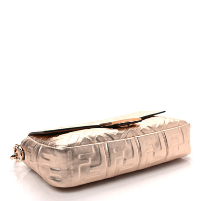 Fendi Vitello Laminato FF 1974 Embossed Baguette Rame 4 of 7