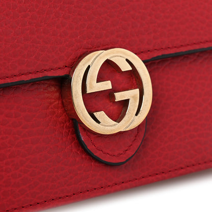Gucci Dollar Calfskin Interlocking G Chain Wallet Red 11 of 15