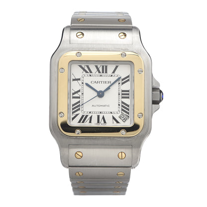 Cartier Stainless Steel 18K Yellow Gold 32mm Santos De Galbee Automatic Watch 1 of 5