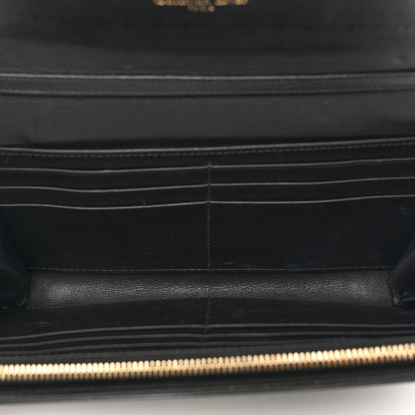 Patent Cannage Miss Dior Chain Wallet Black