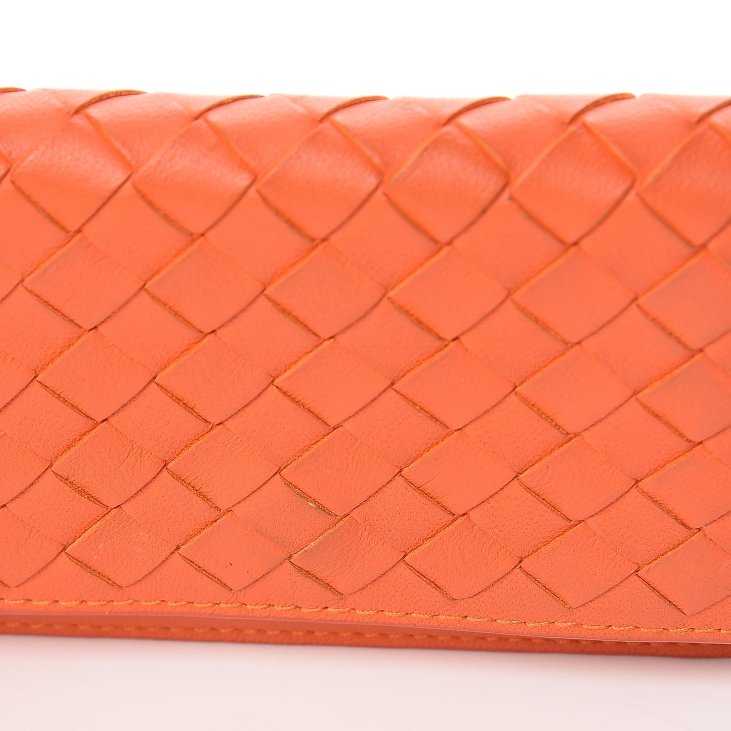 Nappa Intrecciato Card Holder Tangerine