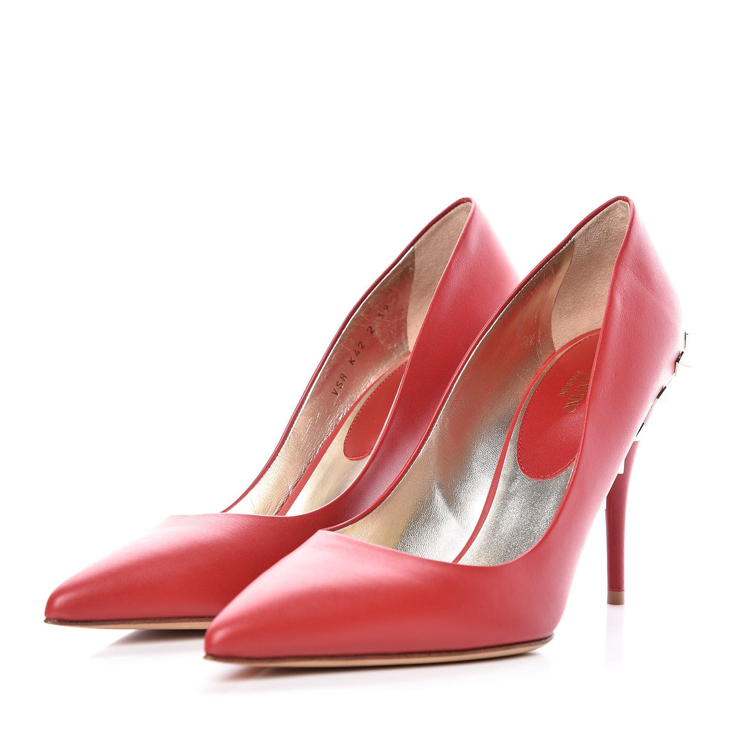 Nappa Rockstud Jaw Stud 100mm Pumps 39 Rosso Valentino