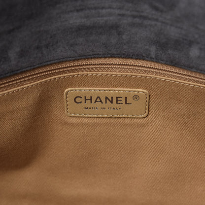Chanel Suede Stitched Jumbo Saltire Single Flap Grey 8 of 12