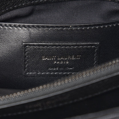 Saint Laurent Sheepskin Matelasse Chevron Monogram Medium College Bag Black 10 of 10
