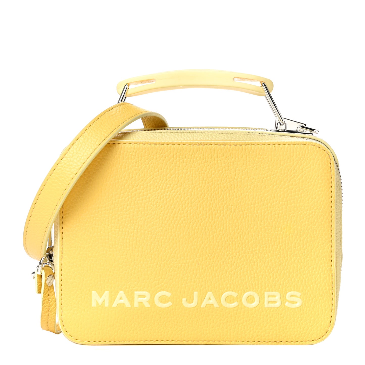 Calfskin Mini The Textured Box Bag Yellow White