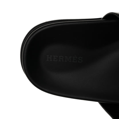 Hermes Calfskin Womens Chypre Sandals 38 Black 6 of 7