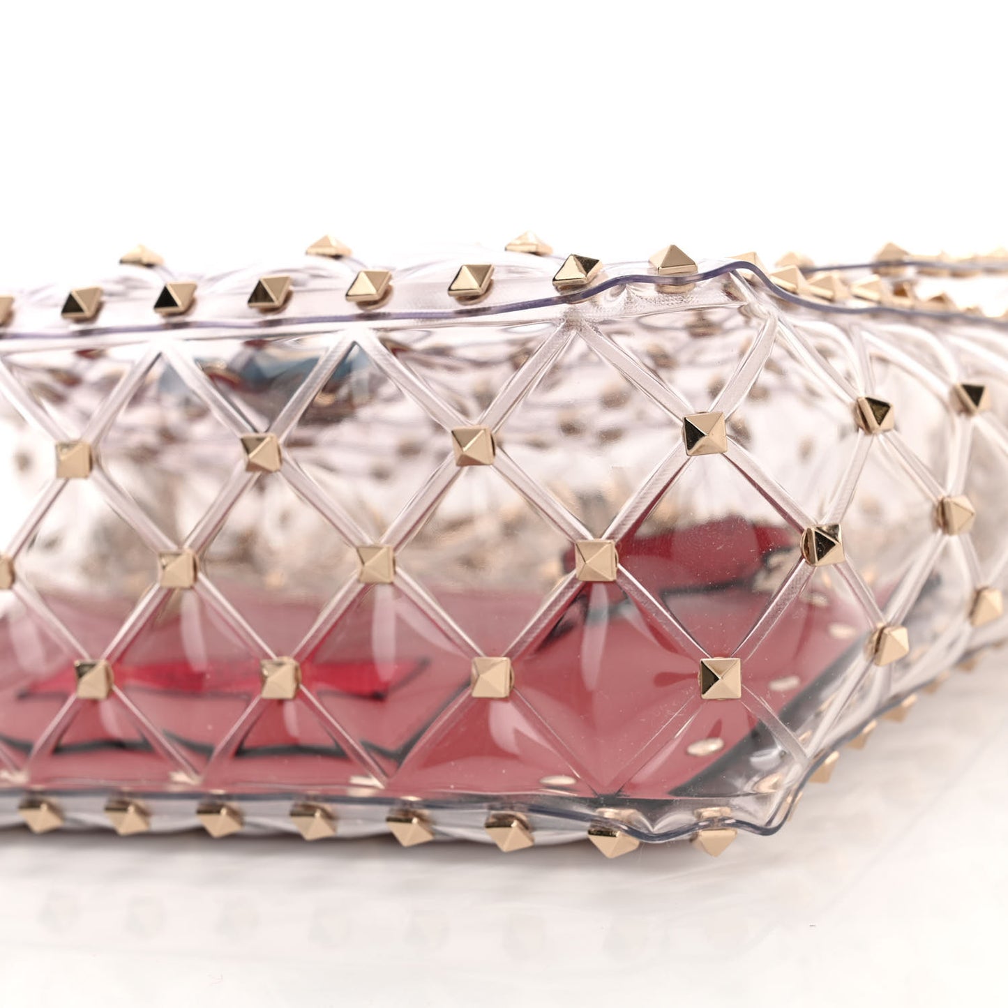 PVC Medium Rockstud Spike Shoulder Bag