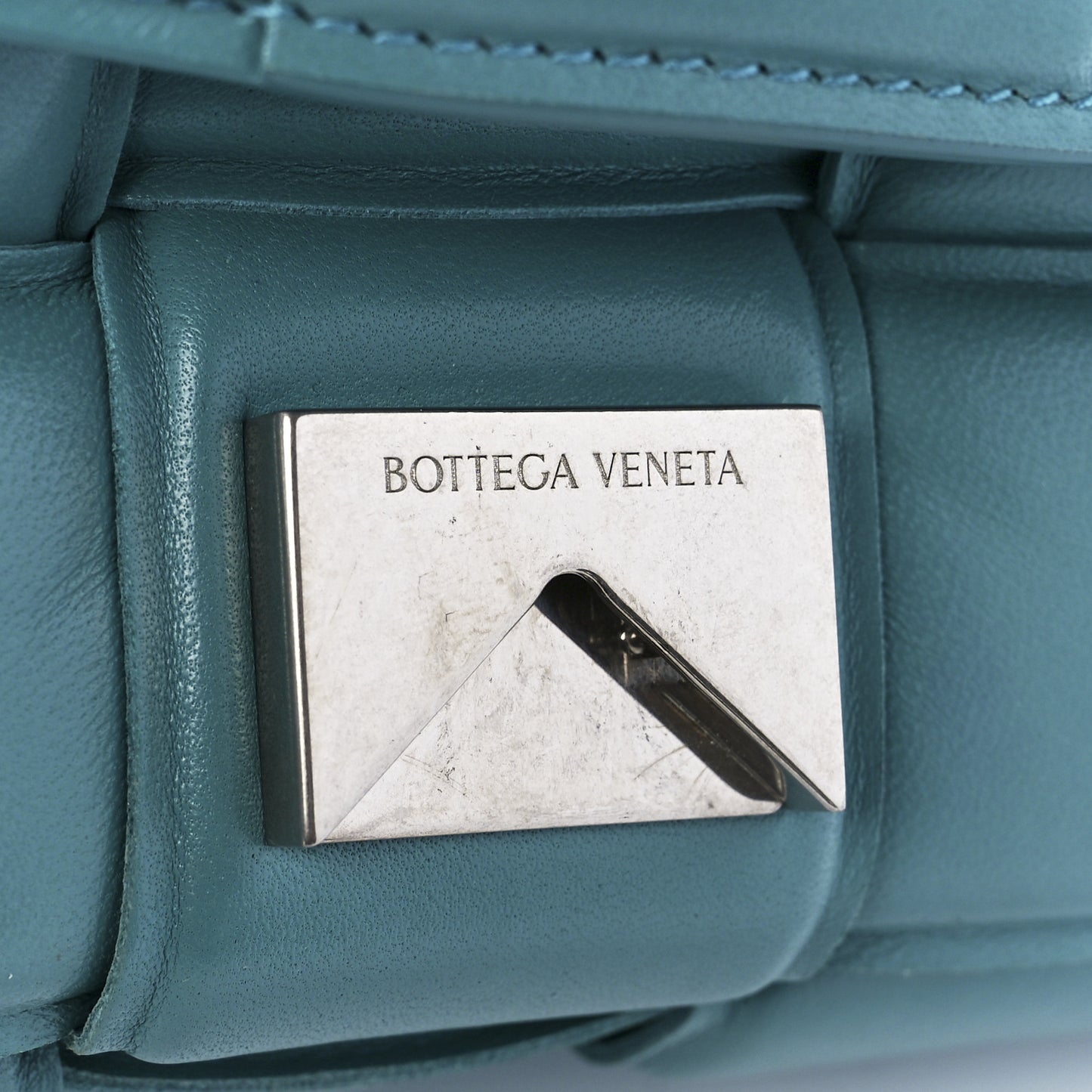 Nappa Maxi Intreccio Padded Cassette Crossbody Bag Linoleum