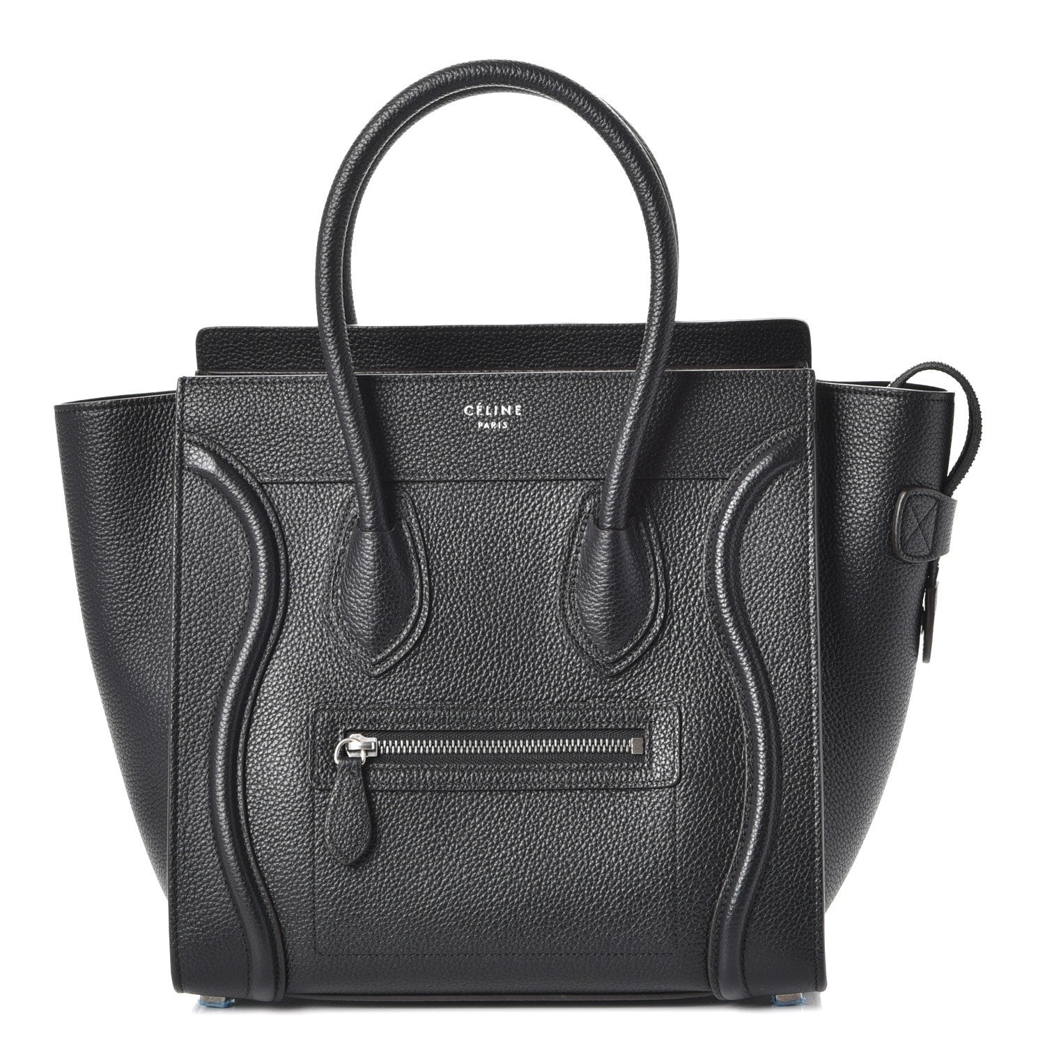 Celine Drummed Calfskin Micro Luggage Black 1 of 7
