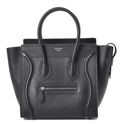 Celine Drummed Calfskin Micro Luggage Black 1 of 7