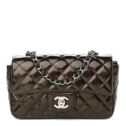 Chanel Striated Patent Quilted Mini Rectangular Flap Black 1 of 9