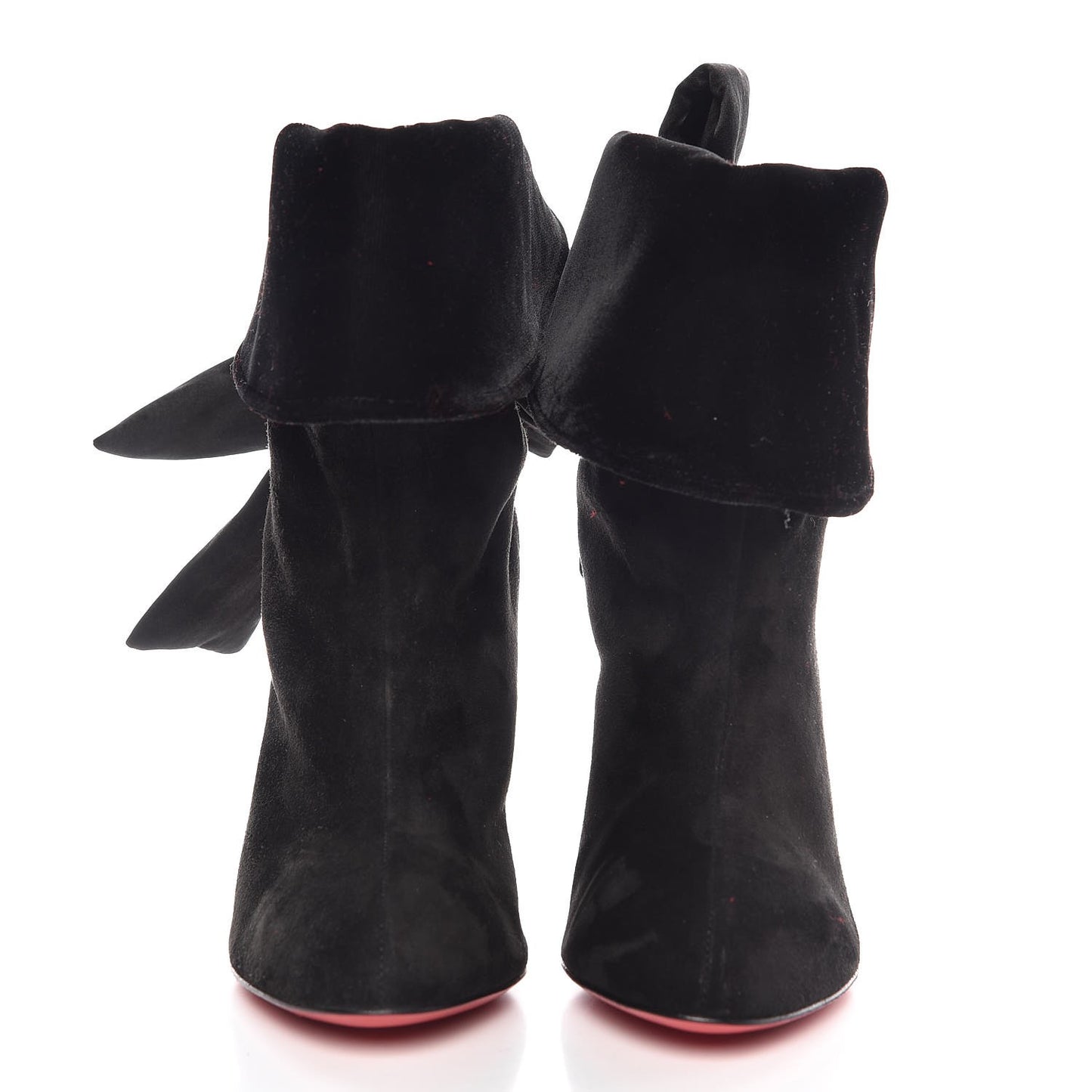 Suede Crepe Satin Velvet Kristofa 100 Booties 35 Black