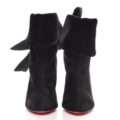 Christian Louboutin Suede Crepe Satin Velvet Kristofa 100 Booties 35 Black 2 of 9
