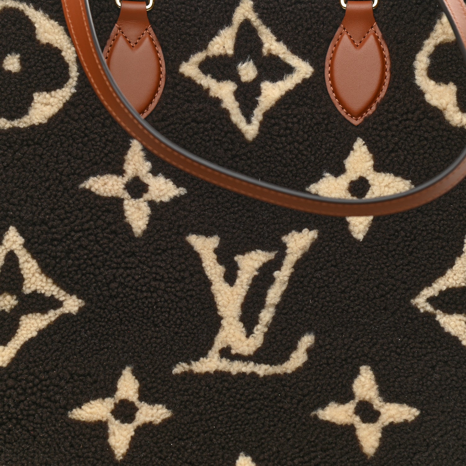 Louis Vuitton Shearling Monogram Giant Teddy Onthego GM Black White 7 of 9
