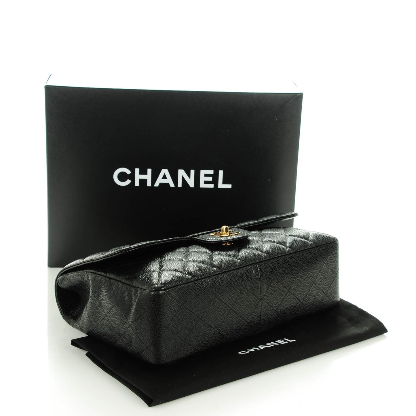 Caviar Quilted Jumbo Single Flap Black