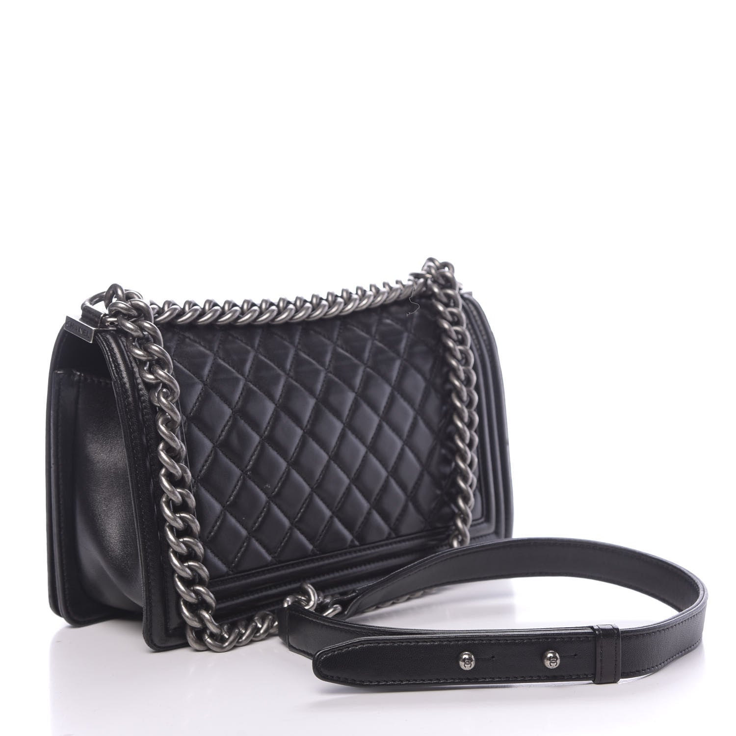 Chanel Lambskin Quilted Medium Boy Flap Black 3 of 15