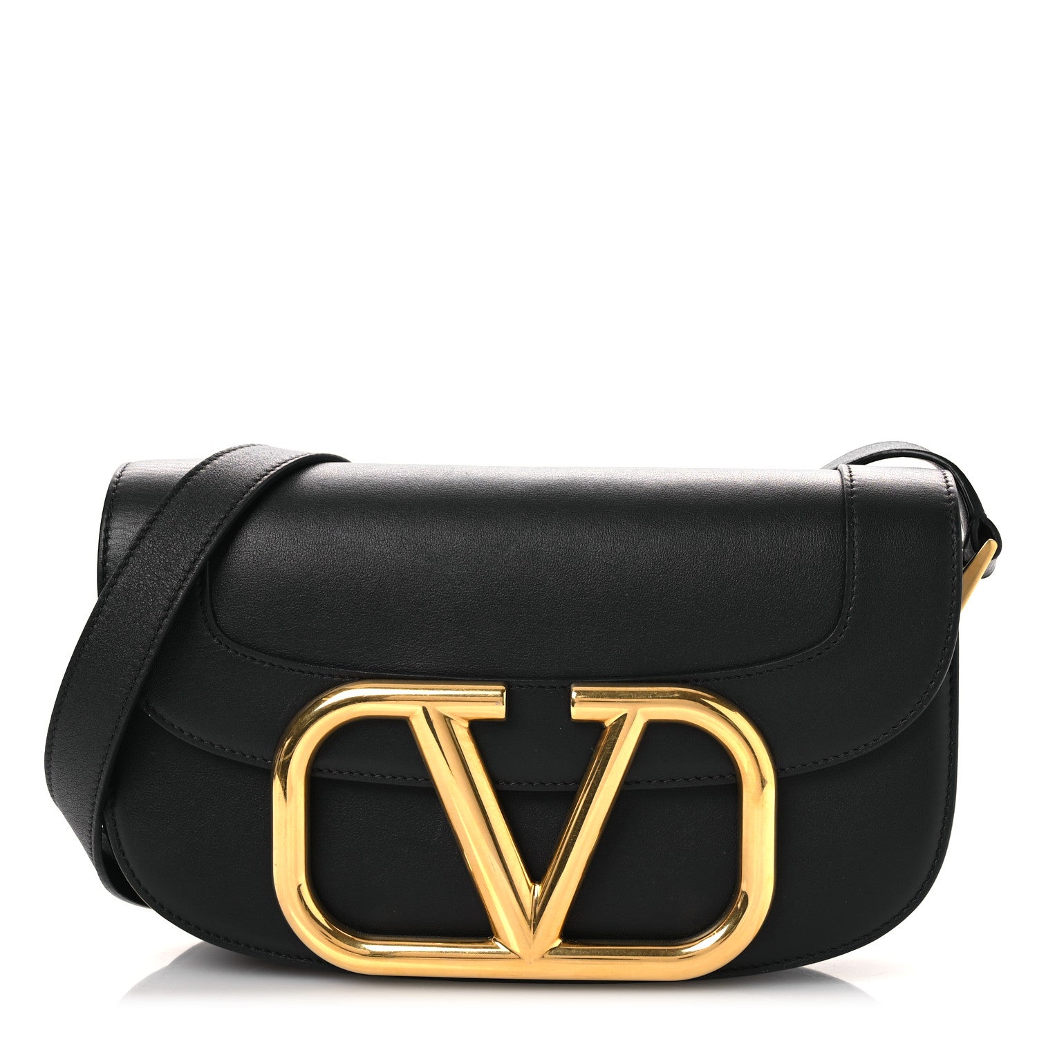 Valentino Garavani Smooth Calfskin Supervee Shoulder Bag Black 1 of 13