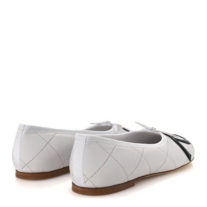 Chanel Lambskin Quilted CC Cambon Ballet Flats 36.5 Black White 5 of 11