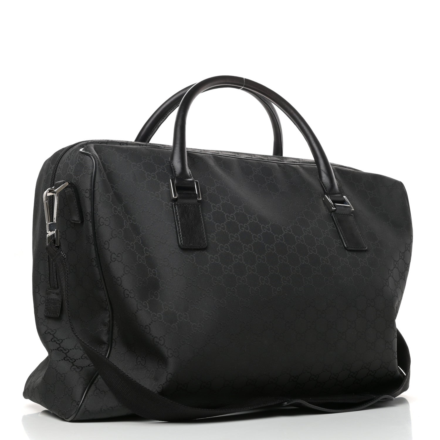 Gucci Nylon Monogram Large Duffle Bag Black 2 of 8