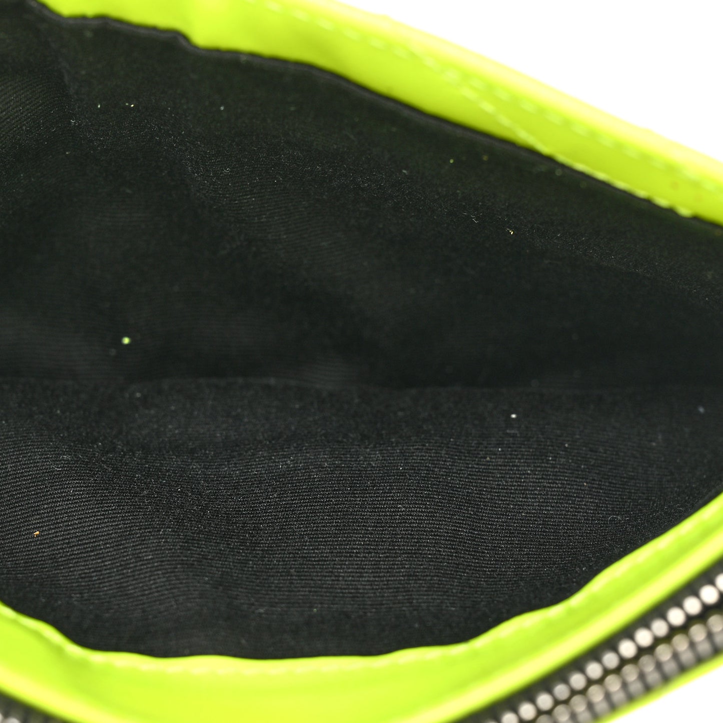 Patent Grain De Poudre Matelasse Chevron Monogram Bill Pouch Neon Yellow