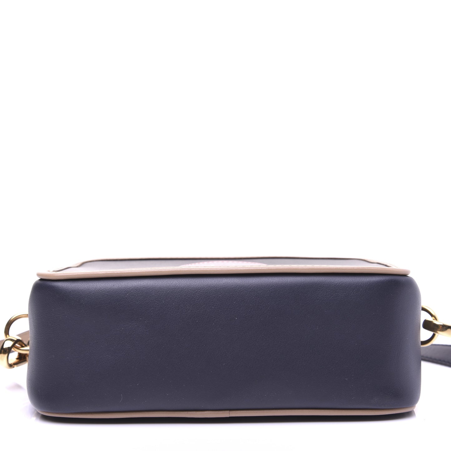 Vitello Century Matte Stamp Patch Bi-Color Mini Camera Case Blue Notte Amido Pink