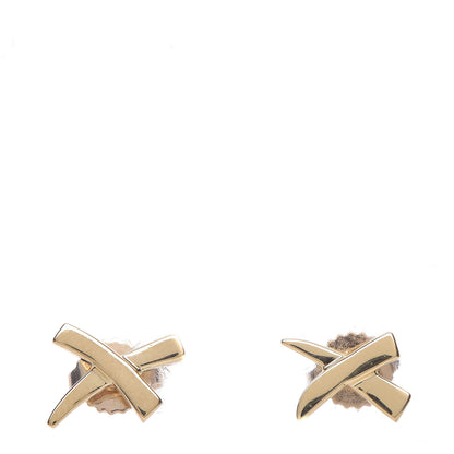 Tiffany 18K Yellow Gold Mini Paloma's Graffiti X Earrings 1 of 4