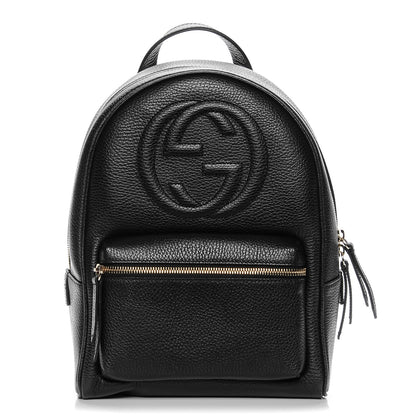 Gucci Pebbled Calfskin Soho Chain Backpack Black 1 of 6