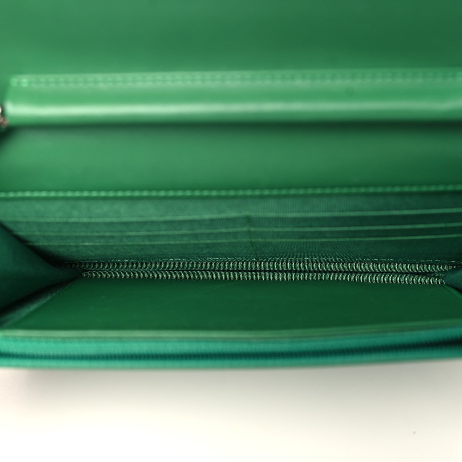 Chanel Lambskin Quilted Boy Wallet On Chain WOC Green 5 of 11