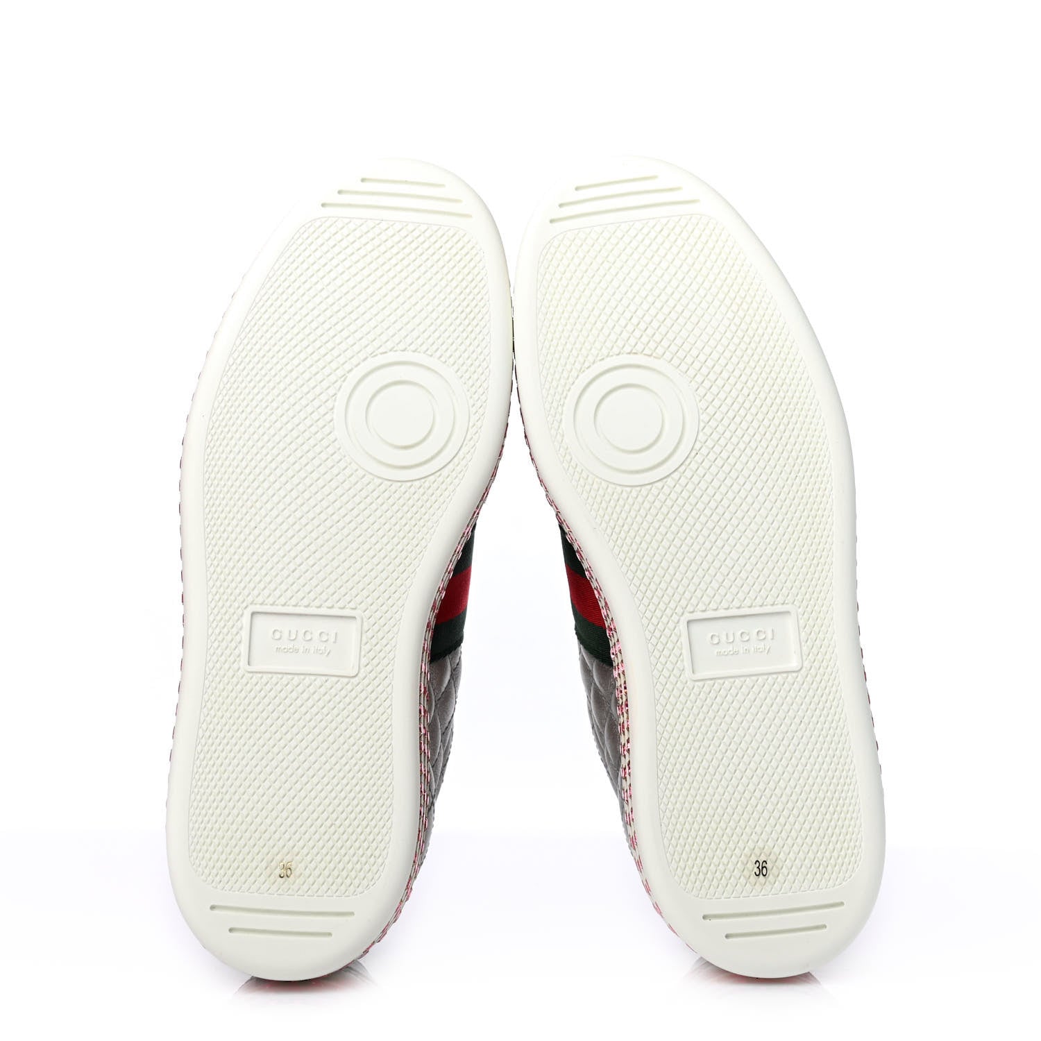 Gucci Laminated Nappa Crystal Web Bee Embroidered Trapuntata Womens Ace Platform Sneakers 36 Argento 4 of 4