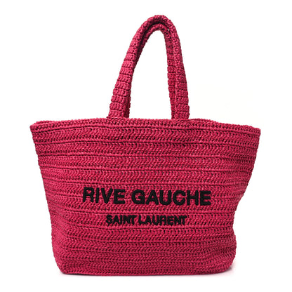 Saint Laurent Raffia Rive Gauche Tote Pink 1 of 10