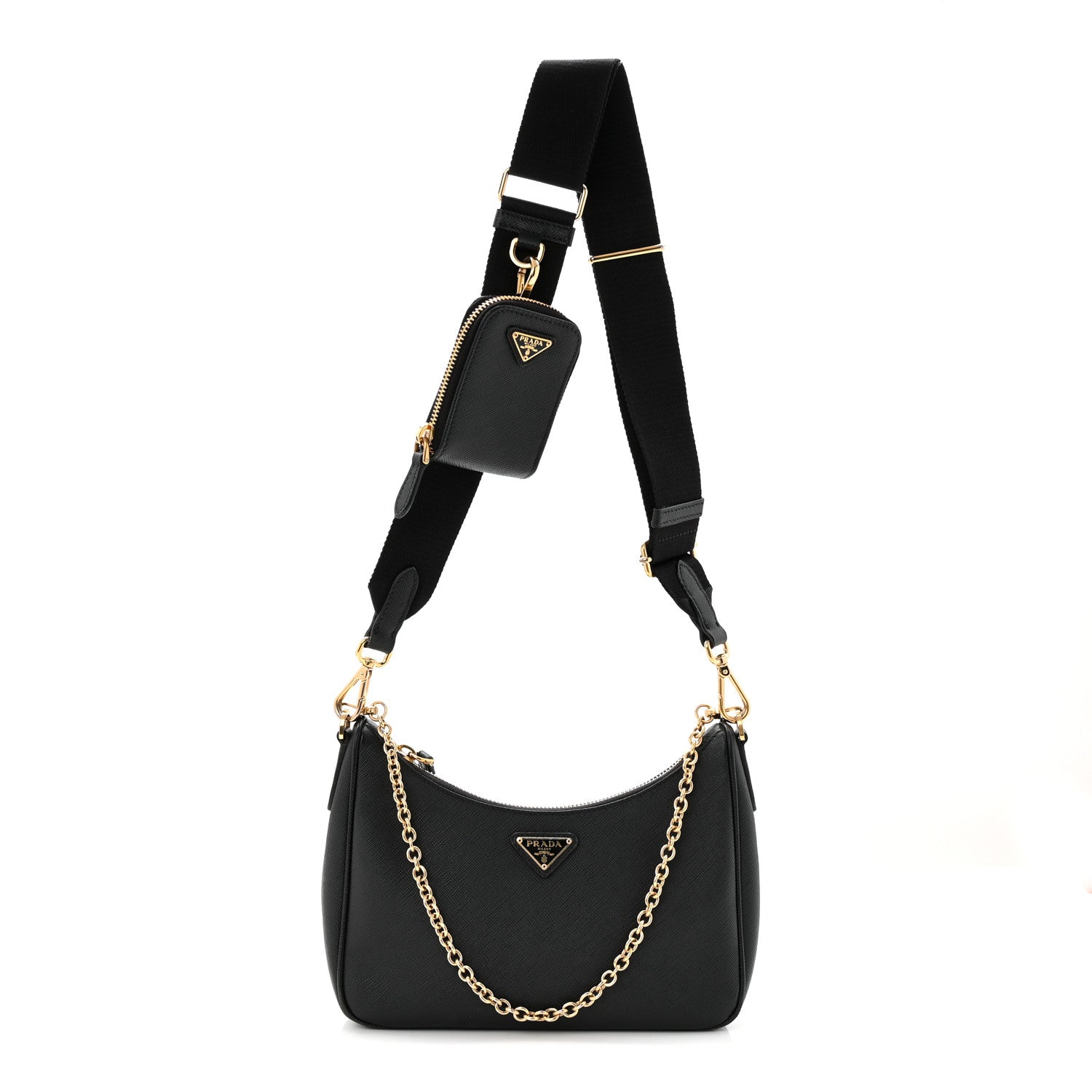 Prada Saffiano Lux Re-Edition 2005 Shoulder Bag Black 1 of 11