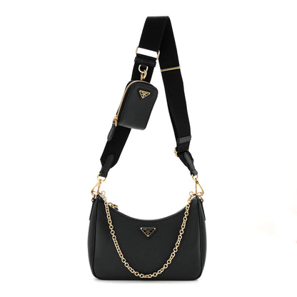 Prada Saffiano Lux Re-Edition 2005 Shoulder Bag Black 1 of 11