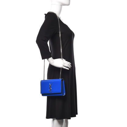 Saint Laurent Grain De Poudre Small Classic Monogram Kate Satchel Royal Blue 2 of 10