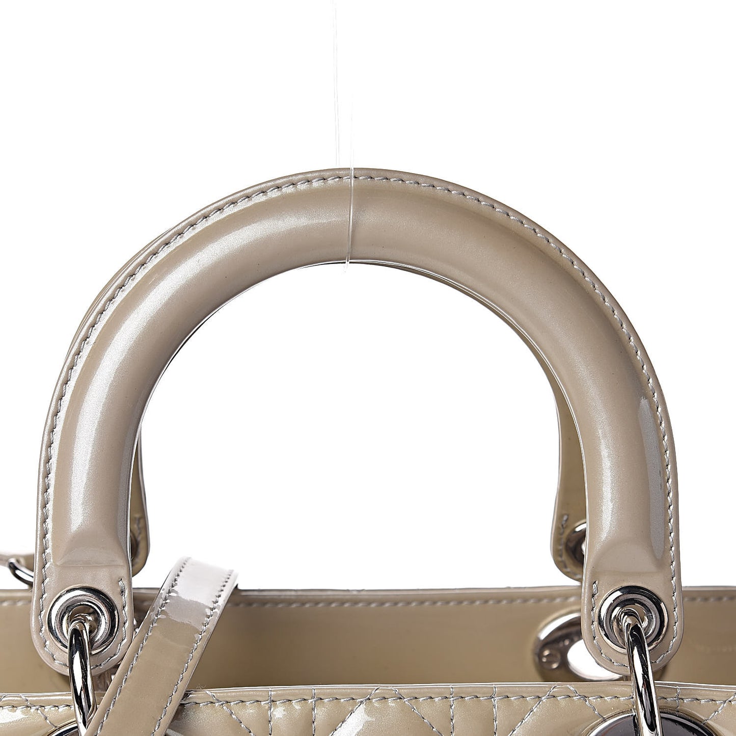 Patent Cannage Large Lady Dior Beige