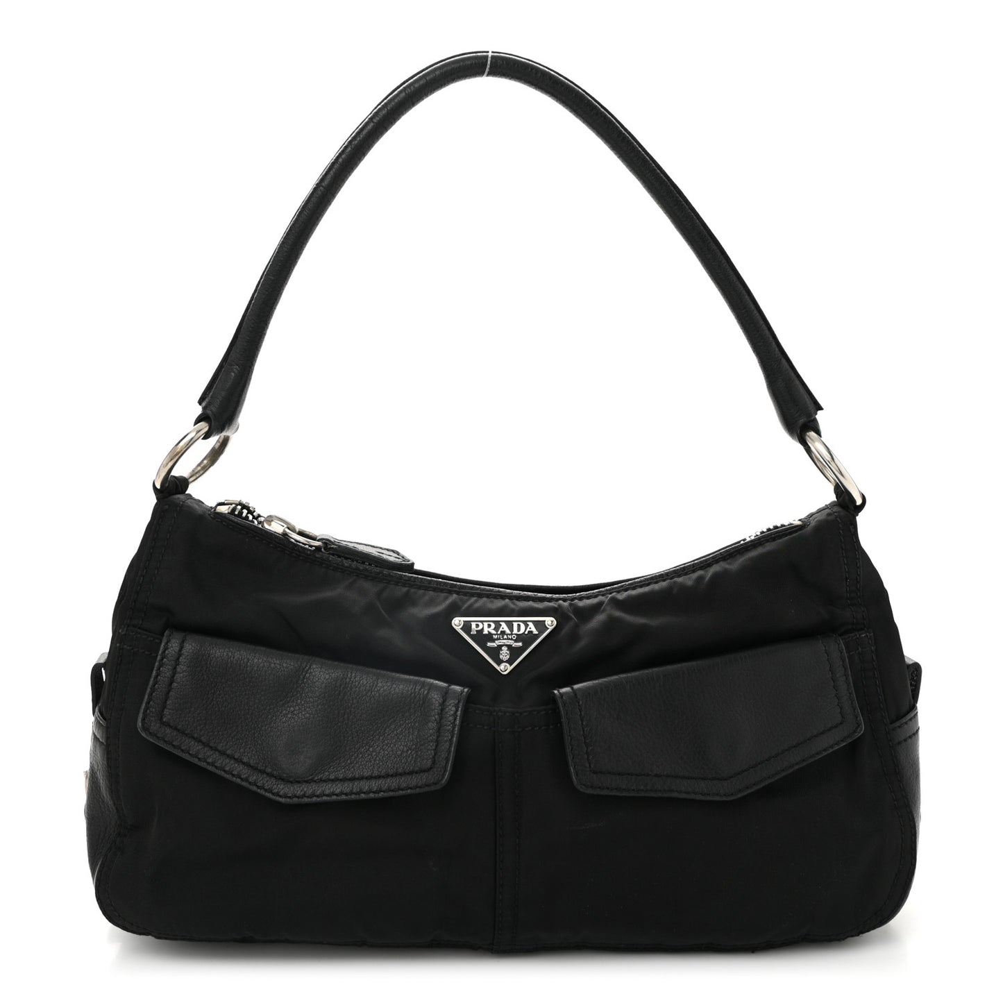 Tessuto Nylon Buffalo Shoulder Bag Black